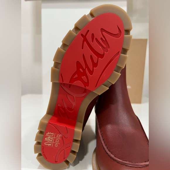 Christian Louboutin Glorina Bourbon Leather Chelsea Boots calf shoes - Picture 8 of 11